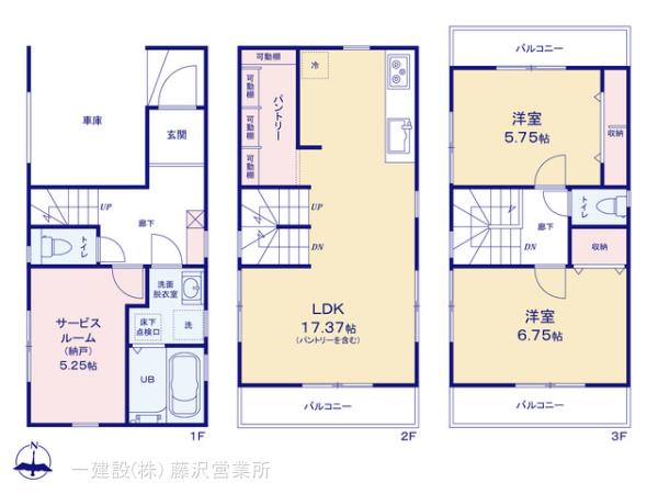 リーブルガーデン金沢区釜利谷東１丁目の見取り図
