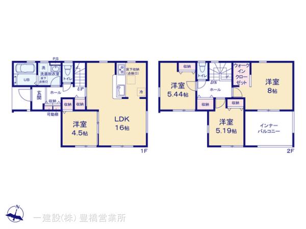 リーブルガーデン豊川市国府町豊成５８期の見取り図