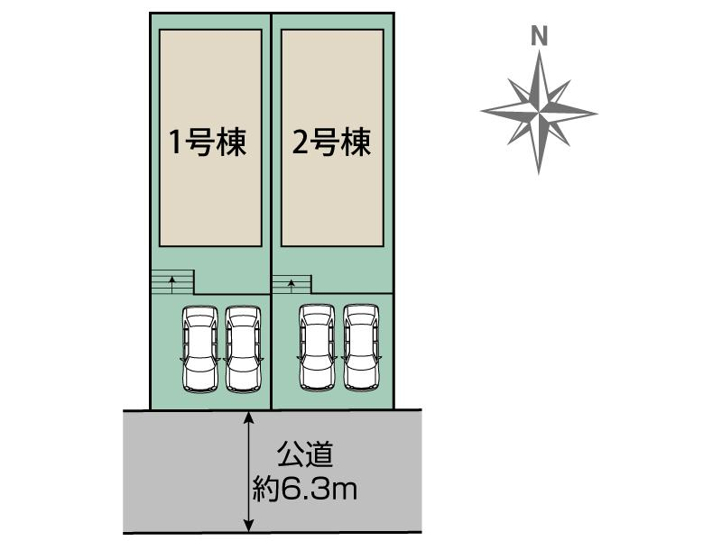 ブルーミングガーデン奈良市神殿町２棟の見取り図