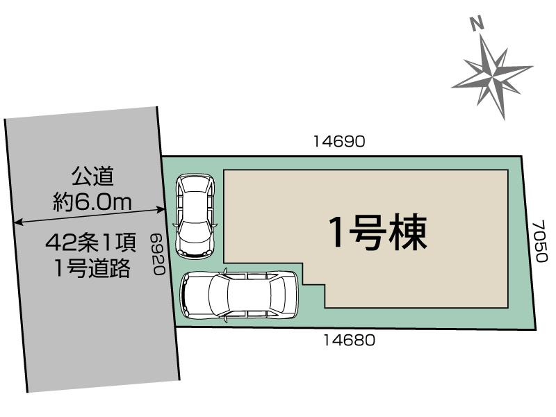 ブルーミングガーデン亀岡市篠町森下宮ノ谷２期１棟の見取り図