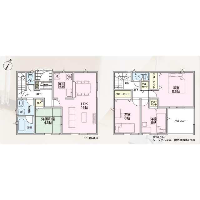 クレイドルガーデン秋田市土崎港北 第8の見取り図