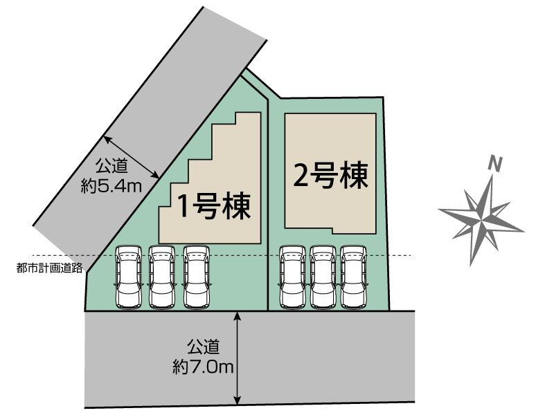 ブルーミングガーデン岩国市三笠町１丁目２棟の見取り図