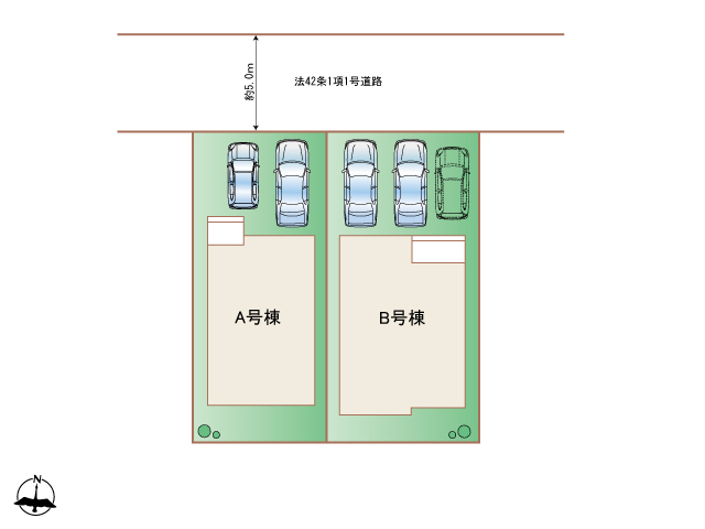 ハートフルタウン(東)北名古屋市片場白山の見取り図