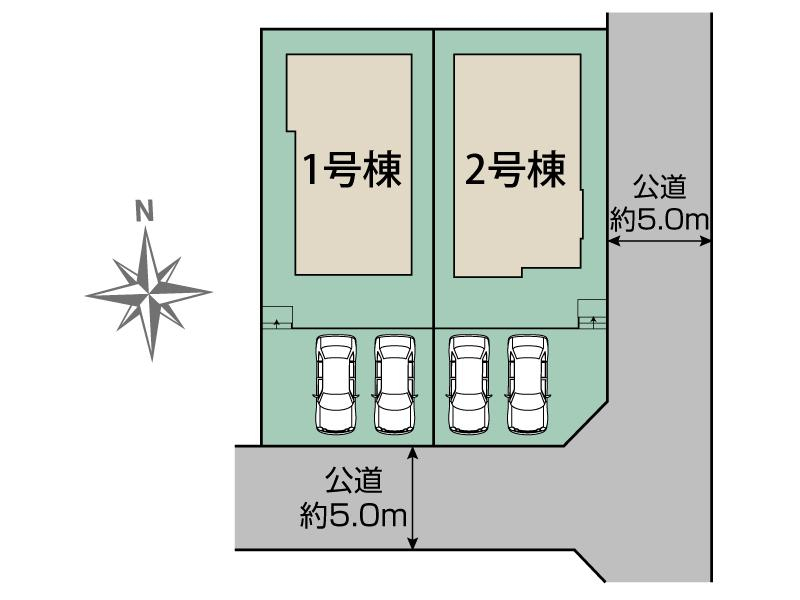 ブルーミングガーデン茂原市緑ケ丘３丁目２棟の見取り図