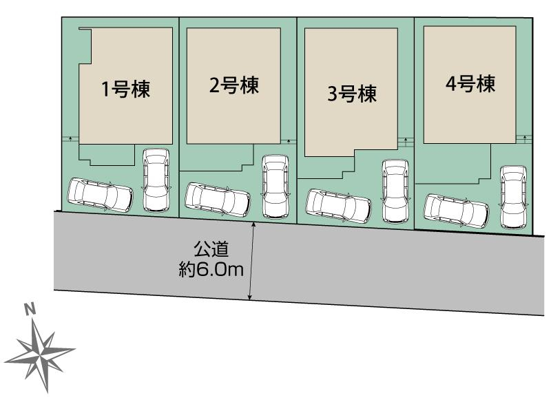 ブルーミングガーデン大和市下鶴間　４棟の見取り図