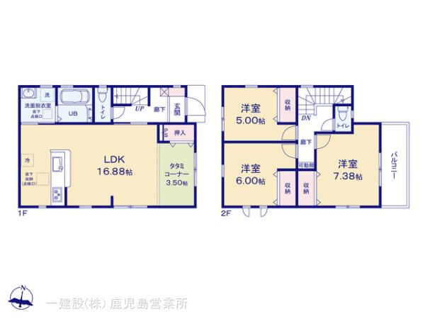 リーブルガーデン鹿児島市城山の見取り図