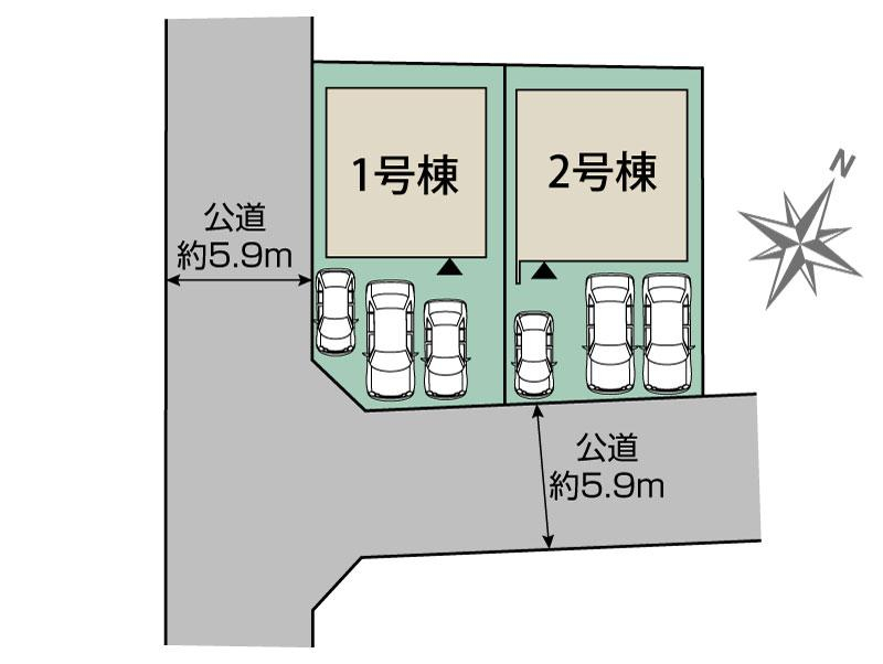 ブルーミングガーデン沖縄市美里仲原町２棟の見取り図