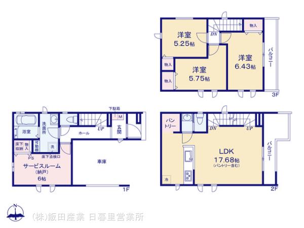 ハートフルタウン足立区千住緑町3丁目の見取り図
