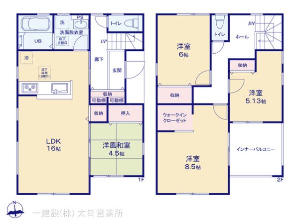 リーブルガーデン太田第１４下田島町の見取り図
