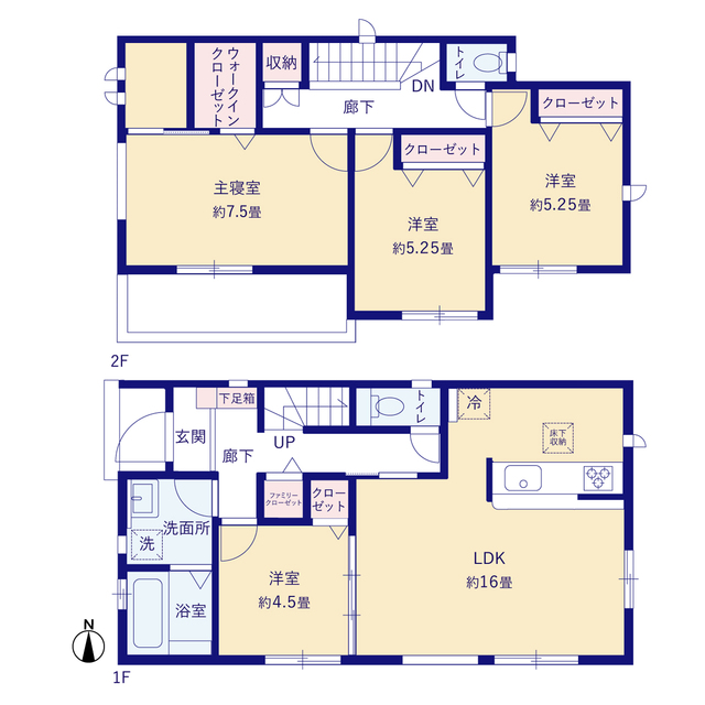 グラファーレ北名古屋市六ツ師７期８棟の見取り図