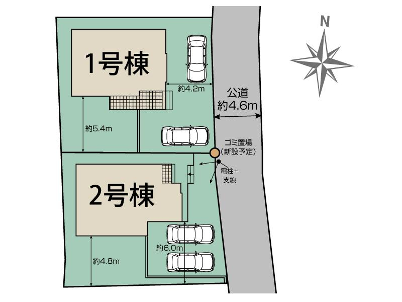 ブルーミングガーデン市川市柏井町３丁目２棟の見取り図