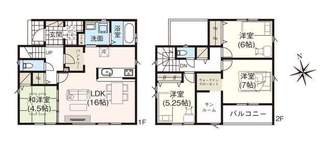 グラファーレ4352宇都宮市兵庫塚６期２棟の見取り図