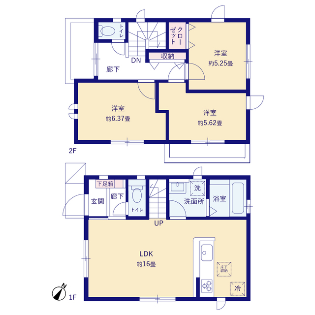 グラファーレ4267ふじみ野市苗間６期３棟の見取り図