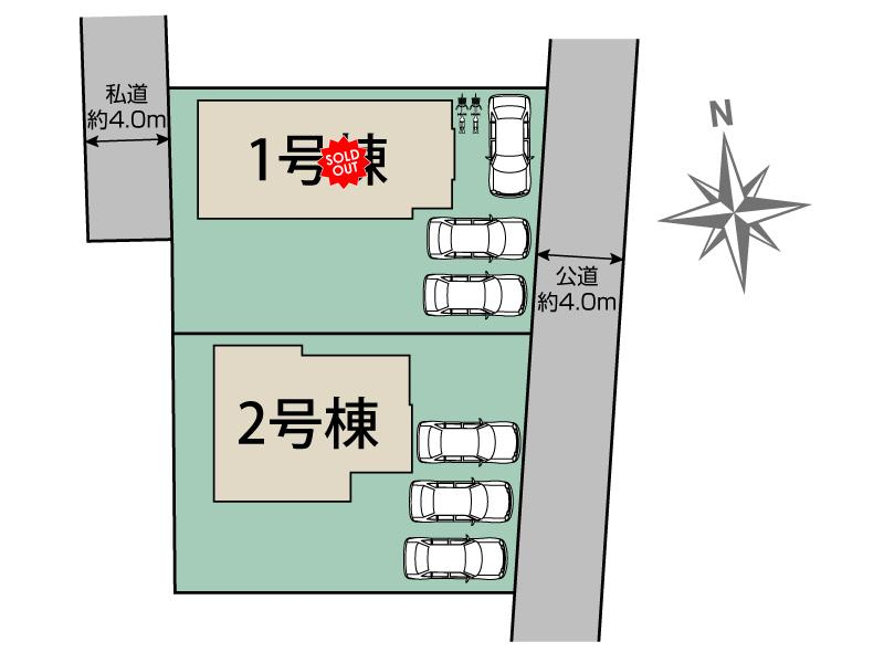 ブルーミングガーデン宇都宮市雀の宮１丁目２棟の見取り図