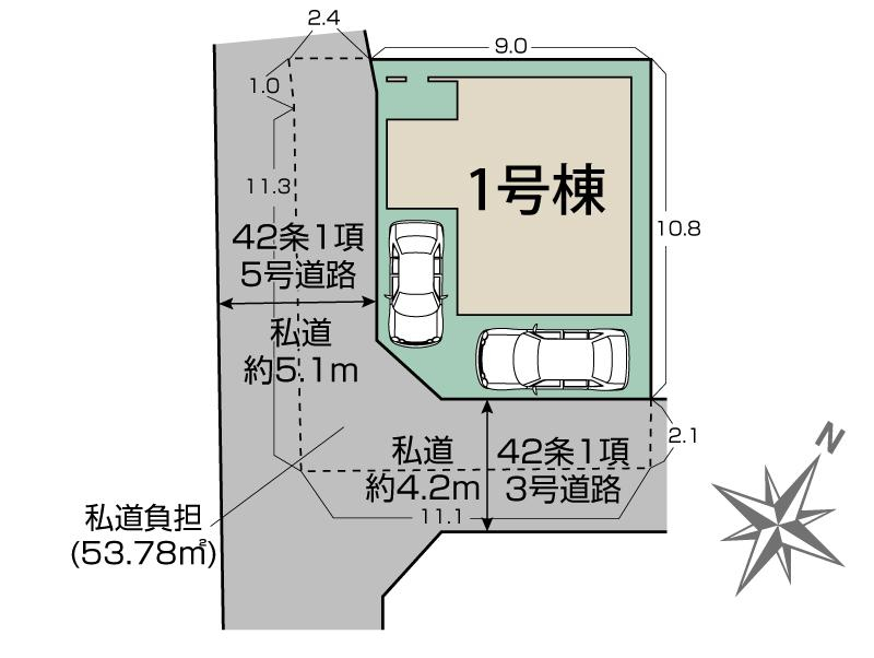ブルーミングガーデン枚方市茄子作北町１棟の見取り図