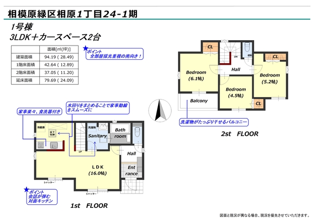 リナージュ相模原緑区相原１丁目２４－１期の見取り図
