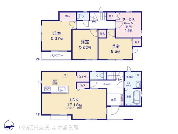 ハートフルタウン川越市中台三丁目の見取り図