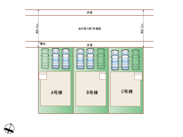 ハートフルタウン(東)蟹江町西之森5期の見取り図