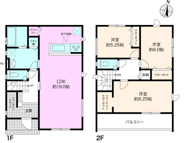 グラファーレ4293香美市土佐山田町宝町２期５棟の見取り図
