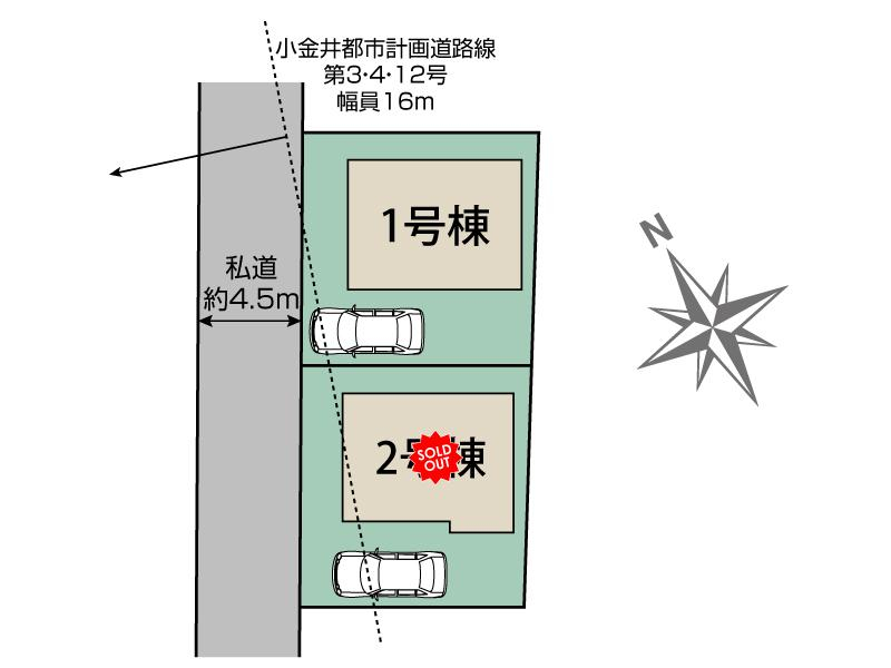 ブルーミングガーデン小金井市前原町２丁目２棟の見取り図