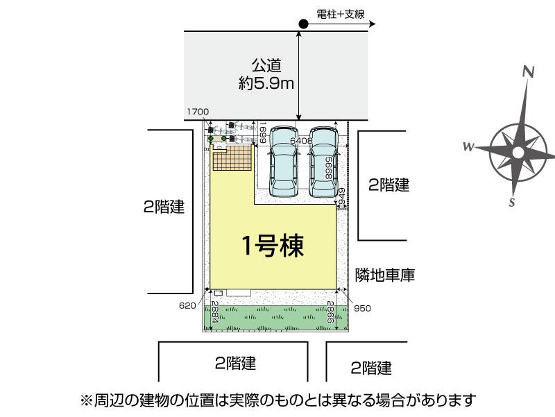 ブルーミングガーデン上尾市小泉６丁目１棟の見取り図