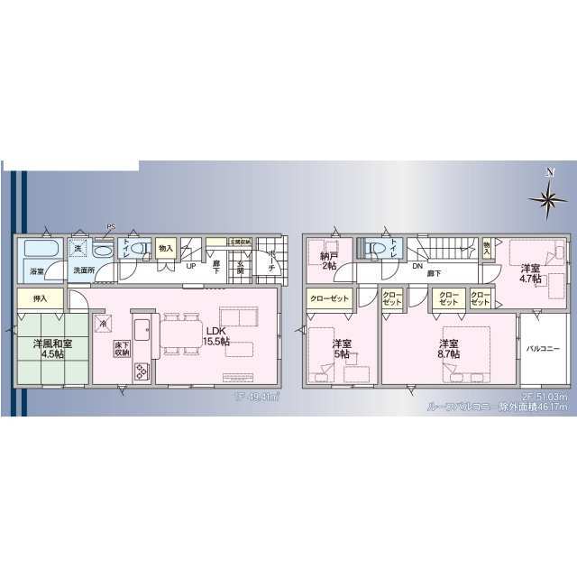 クレイドルガーデン秋田市東通観音前 第3の見取り図