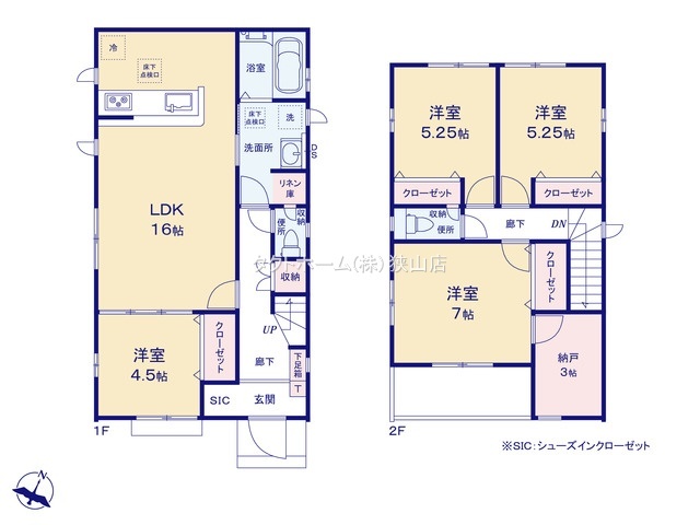 グラファーレ4255入間市野田１０期４棟の見取り図