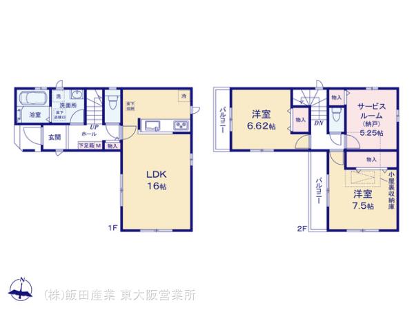 ハートフルタウン(東大阪)堺西区上の見取り図