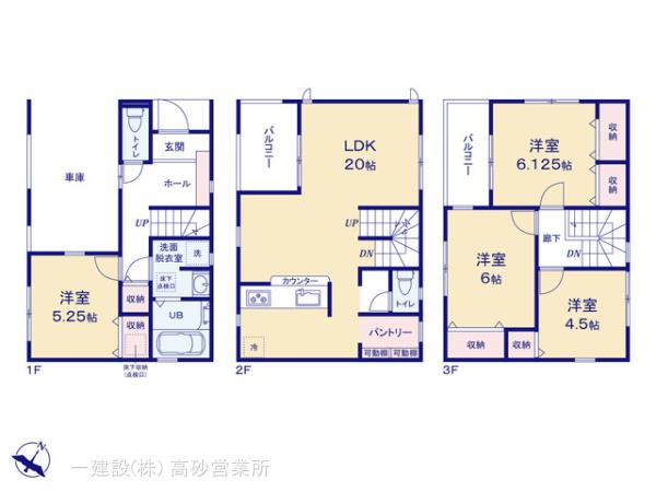 リーブルガーデン越谷市神明町の見取り図