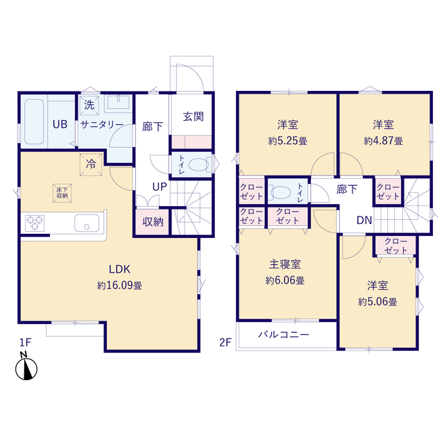 ティアラ4290調布市深大寺南町２期７棟の見取り図