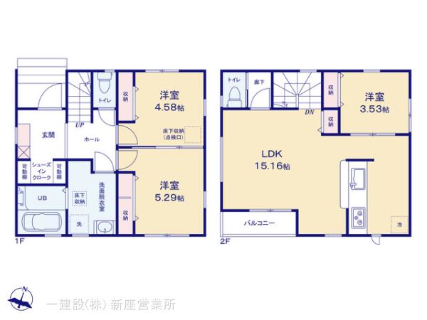 リーブルガーデン東村山秋津町の見取り図