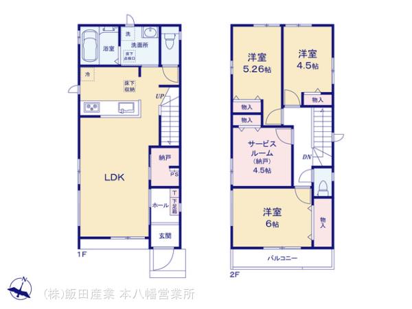ハートフルタウン本八幡　船橋市南三咲1丁目414番の見取り図