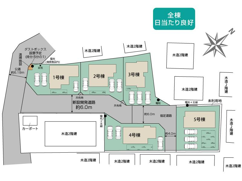 ブルーミングガーデン北本市二ツ家２丁目３期５棟の見取り図