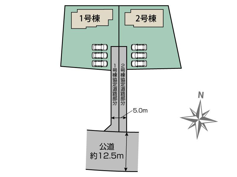 ブルーミングガーデン南アルプス市鏡中條２棟の見取り図
