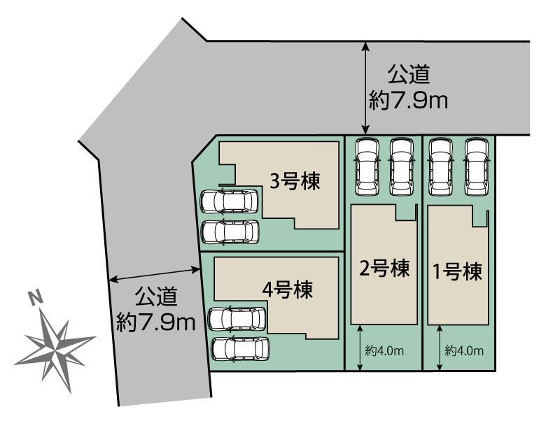 ブルーミングガーデン清須市西枇杷島町城並２丁目４棟の見取り図