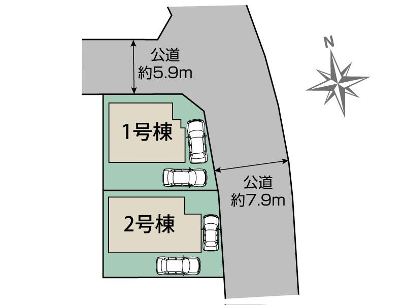 ブルーミングガーデンみよし市天王台２棟の見取り図