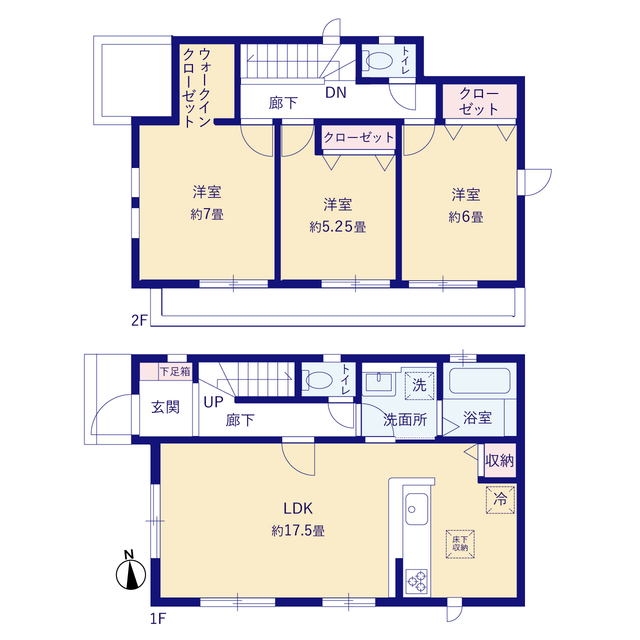 グラファーレ4248北本市下石戸下３期１棟の見取り図