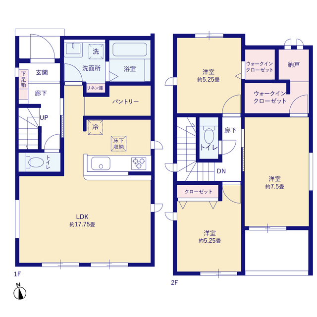 グラファーレ北名古屋市鹿田５期１棟の見取り図
