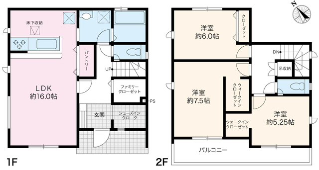 グラファーレ4293高知市高須３期２棟の見取り図