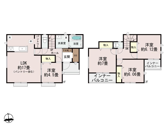 ハートフルタウン前橋市南町2丁目55番の見取り図