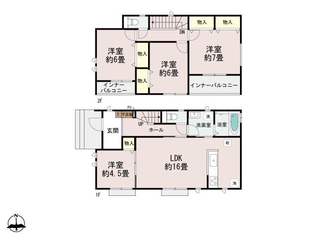 ハートフルタウン西片貝町1丁目293番の見取り図