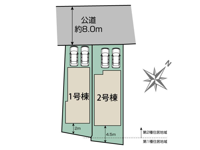 ブルーミングガーデン知多市八幡汐海道２棟の見取り図