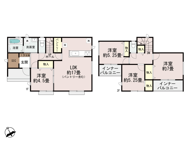 ハートフルタウン前橋市朝日町3丁目33番の見取り図