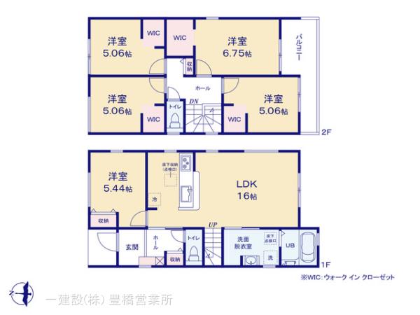 リーブルガーデン豊橋市中岩田１丁目５８期の見取り図