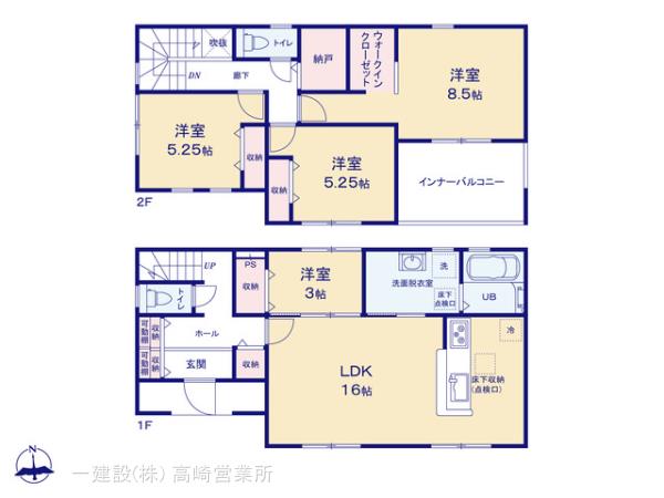 リーブルガーデン高崎保渡田町第２の見取り図