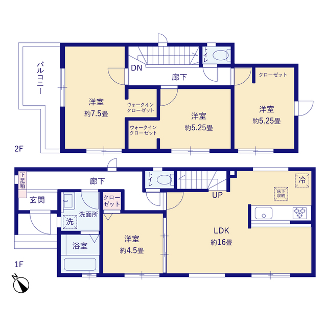グラファーレうるま市与那城屋慶名２期６棟の見取り図