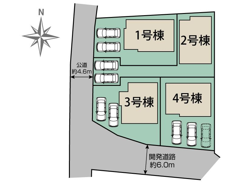 ブルーミングガーデン熊本市北区鶴羽田１丁目４棟の見取り図