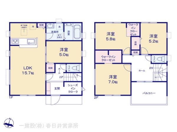 リーブルガーデン春日井市上田楽町内浦の見取り図