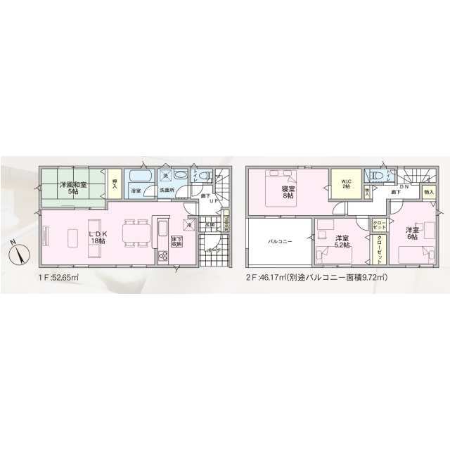 クレイドルガーデン甲府市上曽根町 第1の見取り図