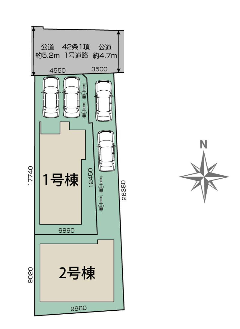ブルーミングガーデン亀岡市突抜町２棟の見取り図